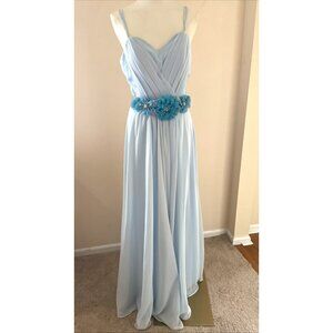 Women’s Chiffon Gown Size 10 Blue Sheer Prom Enchanted Fairy Whimsical Sirencore